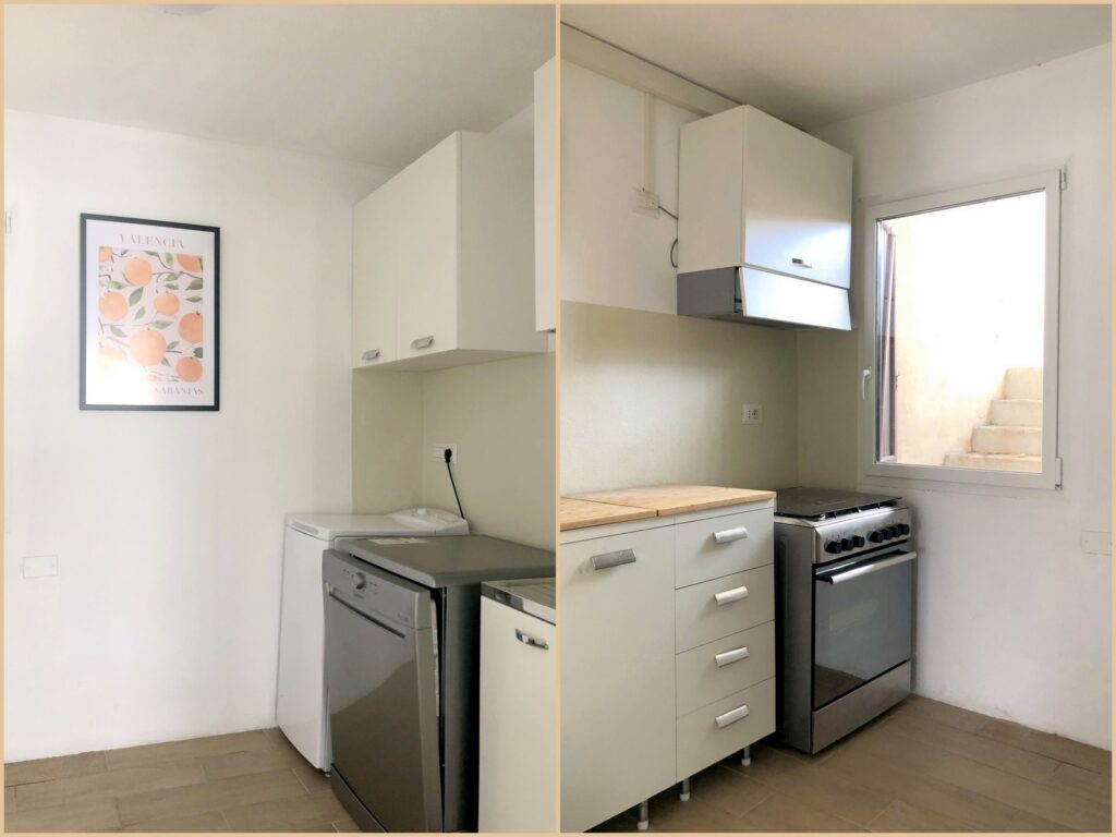 Collage der Küchenzeile im Ferienhaus Rosa