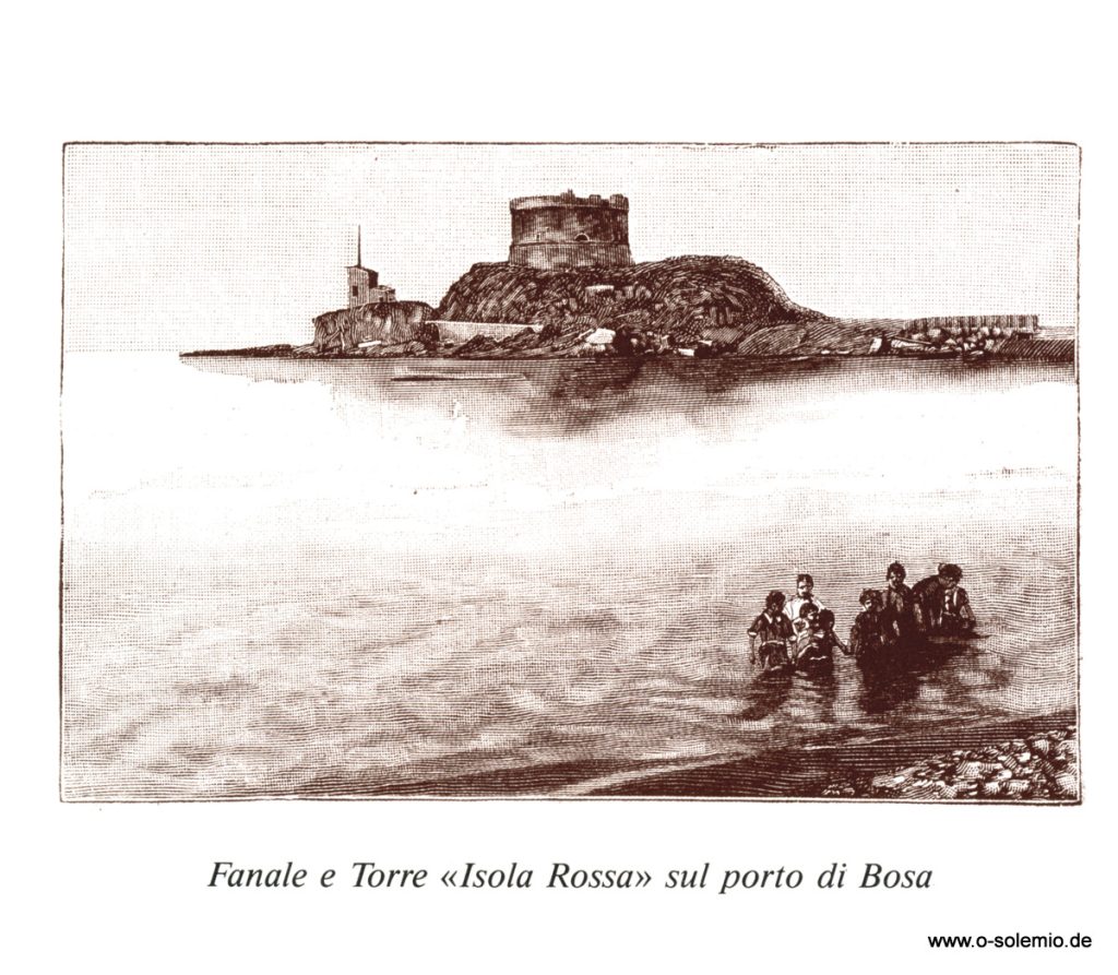 Fanale e Torre Isola Rossa sul porto di Bosa